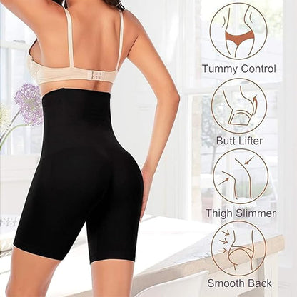 4-in-1 Shaper - Quick Slim Shape Wear Tummy, Back, Thighs, Hips - Black/Efffective Seamless Tummy Tucker (Multicolor, S)