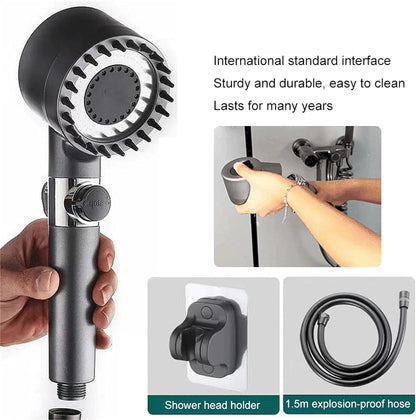 4-in-1 Multifunctional Massage Shower Head Adjustable Modes