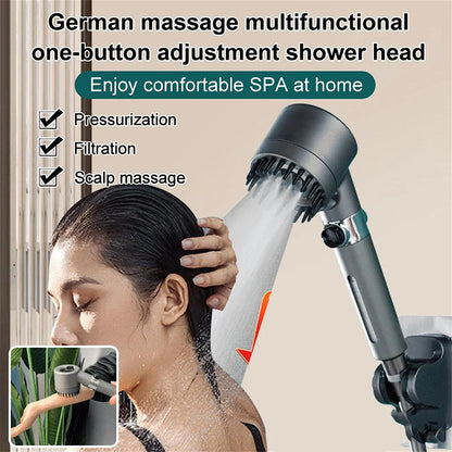 4-in-1 Multifunctional Massage Shower Head Adjustable Modes