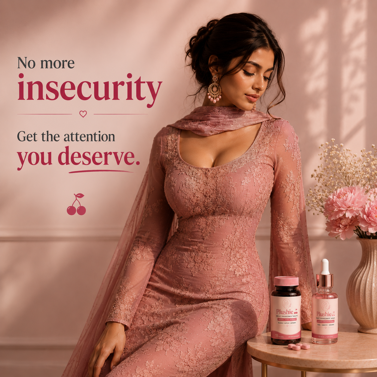 Plushie Breast Enhancement Pills 🍒 + Butt Enhancement Serum 🍑| 30 DAYS MONEY BACK GURANTEE