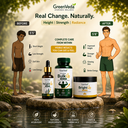 Personality Boost Combo - HeightUp Drops + BulkUp Tablets + BrightUp Cream | 30 DAYS MONEY BACK GURANTEE