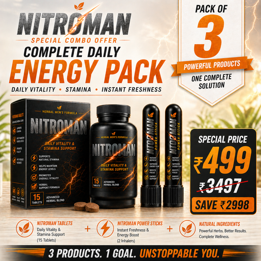 NITROMAN TABLET + 2 POWER STICKS | 30 Days Money Back Guarantee