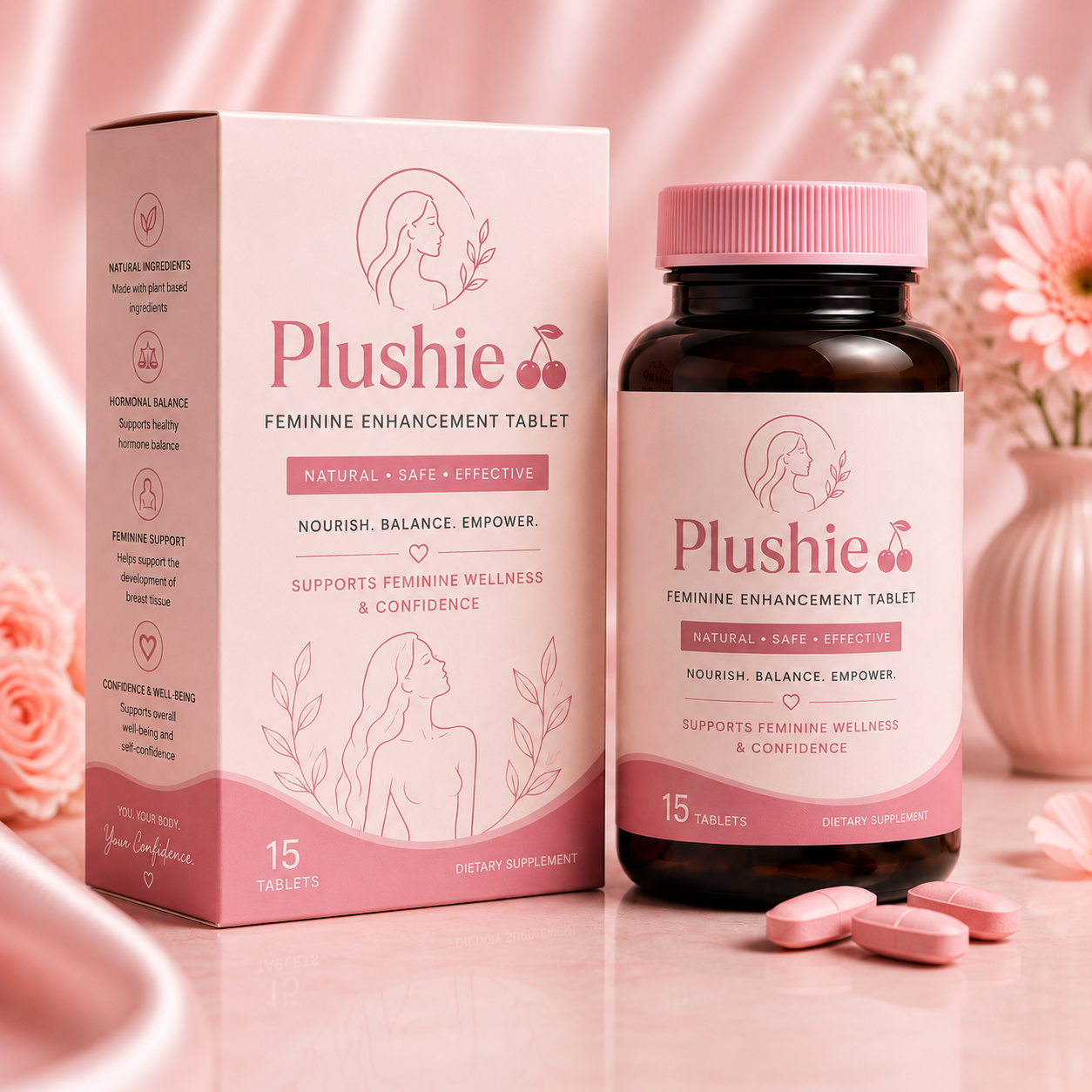 Plushie Breast Enhancement Pills 🍒 + Butt Enhancement Serum 🍑| 30 DAYS MONEY BACK GURANTEE