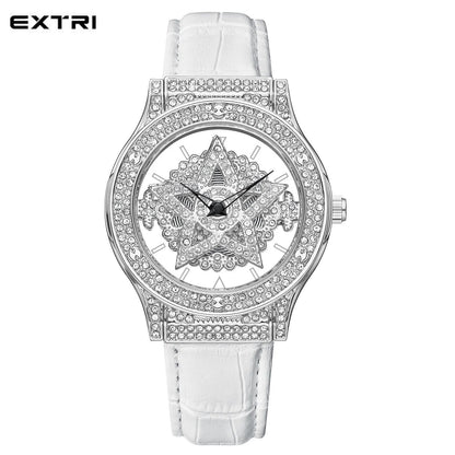 Diamond Pentacle Revolving Wrist Watch
