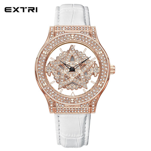 Diamond Pentacle Revolving Wrist Watch